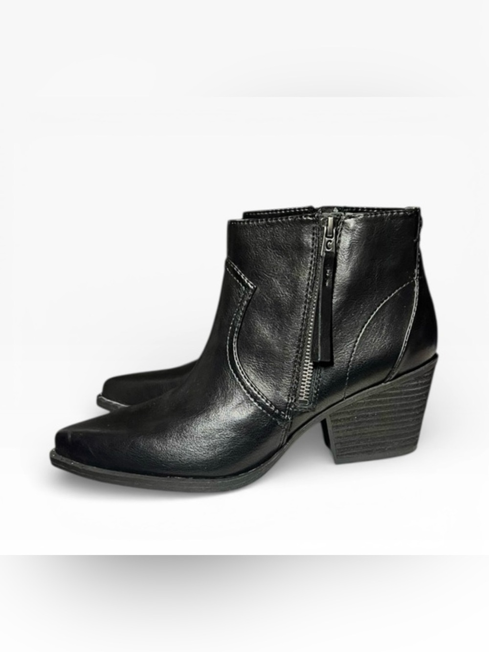 Circus by Sam Edelman Classic Black Leather Ankle Boots with Side Zip